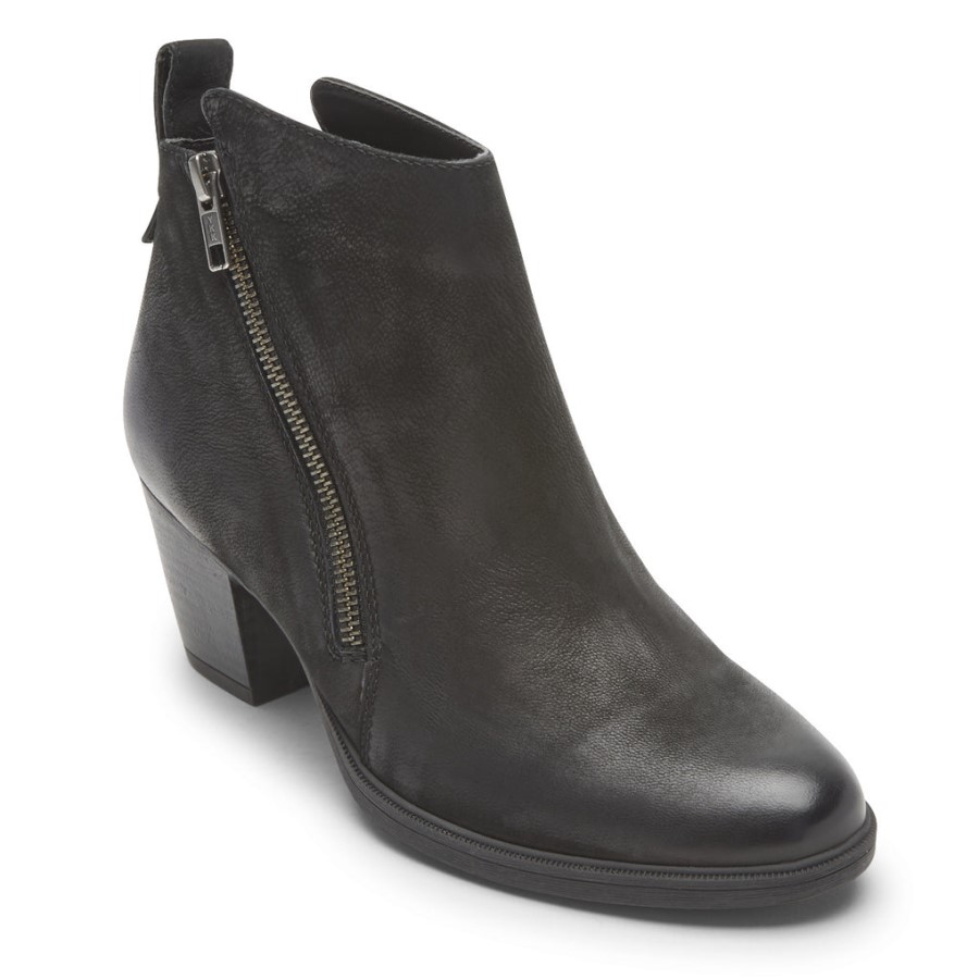 Rockport Women's Maddie Ankle Zip Boot Black
