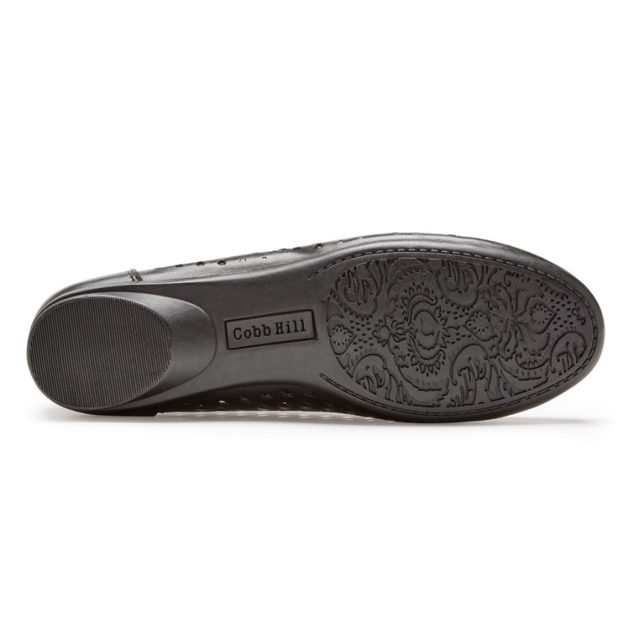 Rockport Women's Maiika Woven Slip-On Black Leather