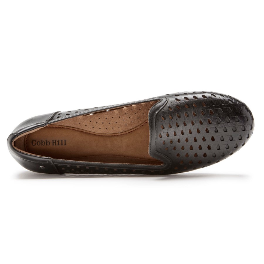 Rockport Women's Maiika Woven Slip-On Black Leather