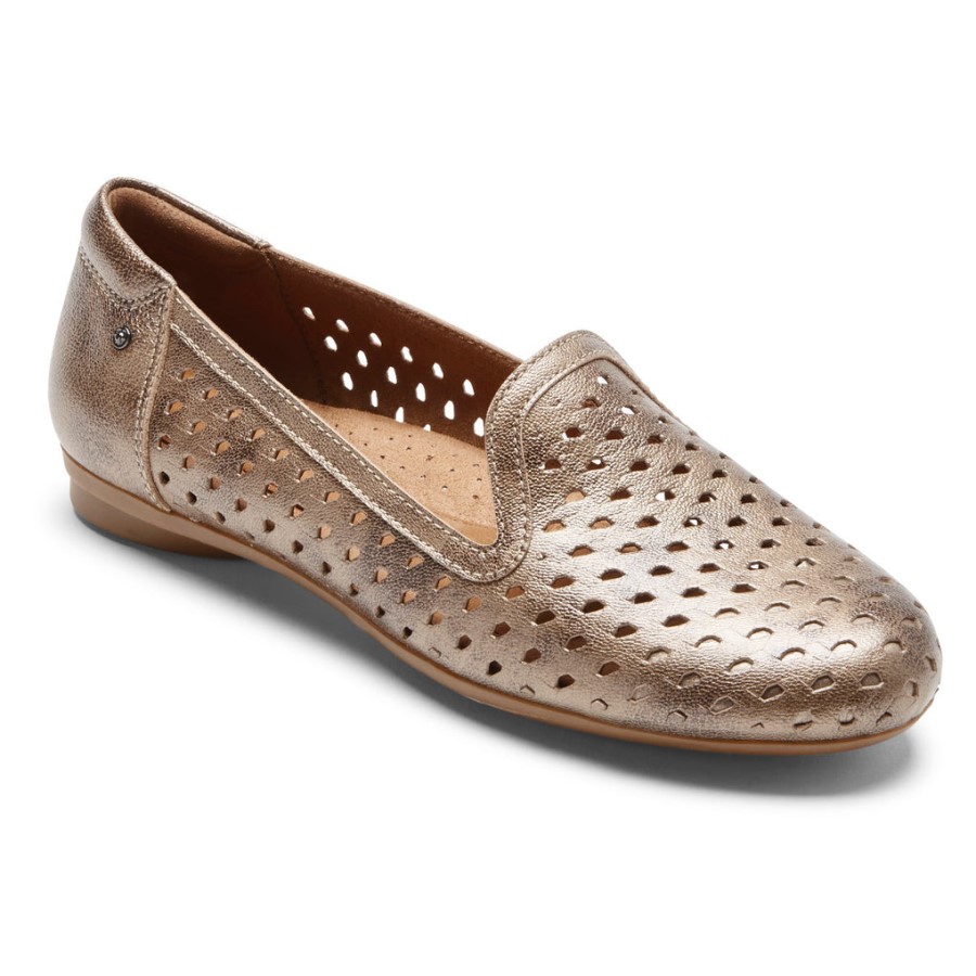 Rockport Women's Maiika Woven Slip-On Metallic Leather