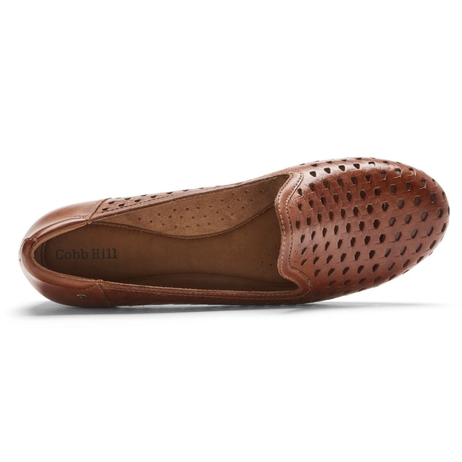 Rockport Women's Maiika Woven Slip-On Tan Leather