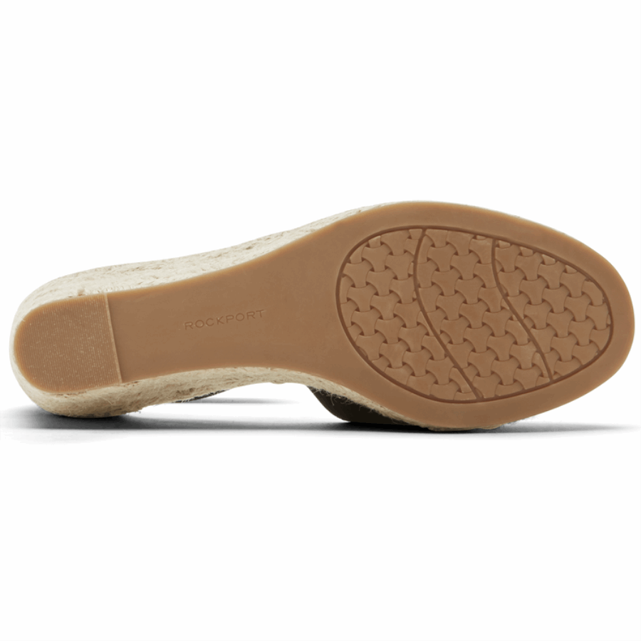 Rockport Women's Marah Ankle Strap Wedge Sandal Black