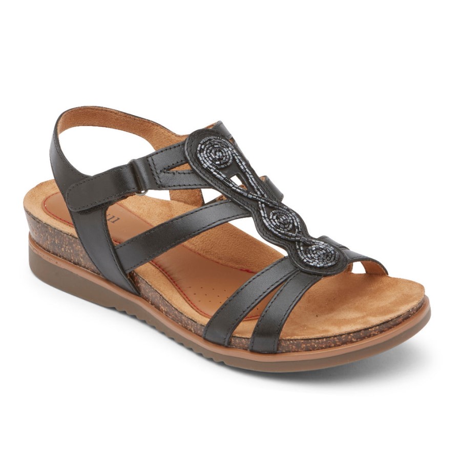 Rockport Women's May Beaded Sandal Black