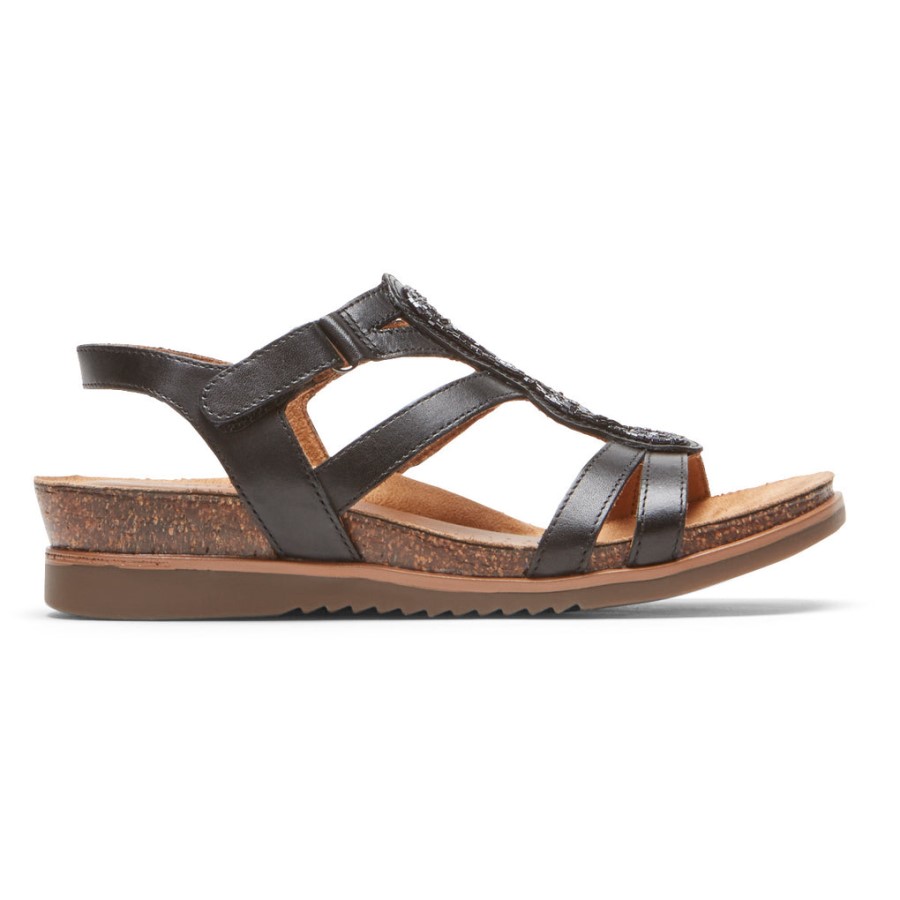Rockport Women's May Beaded Sandal Black