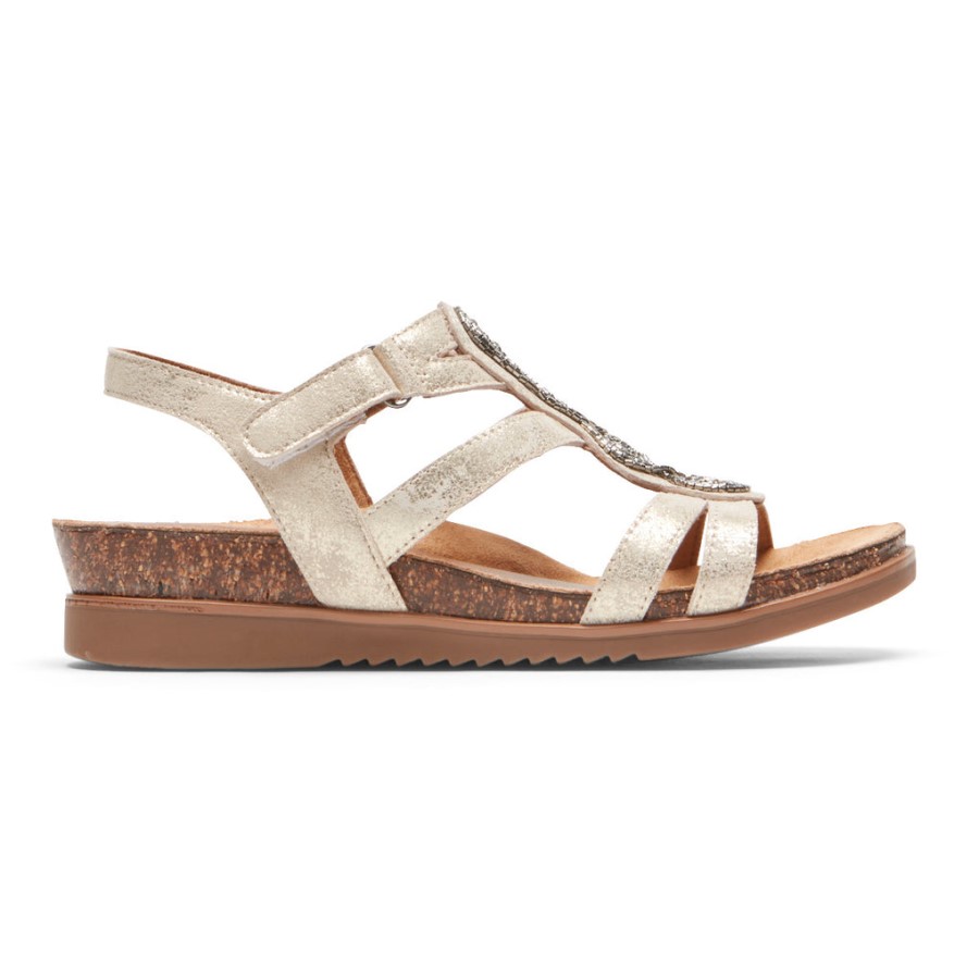 Rockport Women's May Beaded Sandal Metallic
