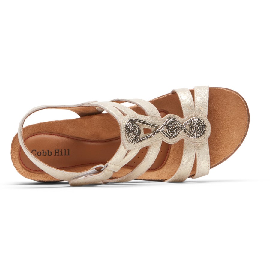 Rockport Women's May Beaded Sandal Metallic