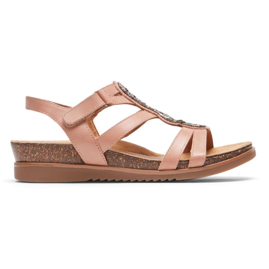 Rockport Women's May Beaded Sandal Tuscany Pink