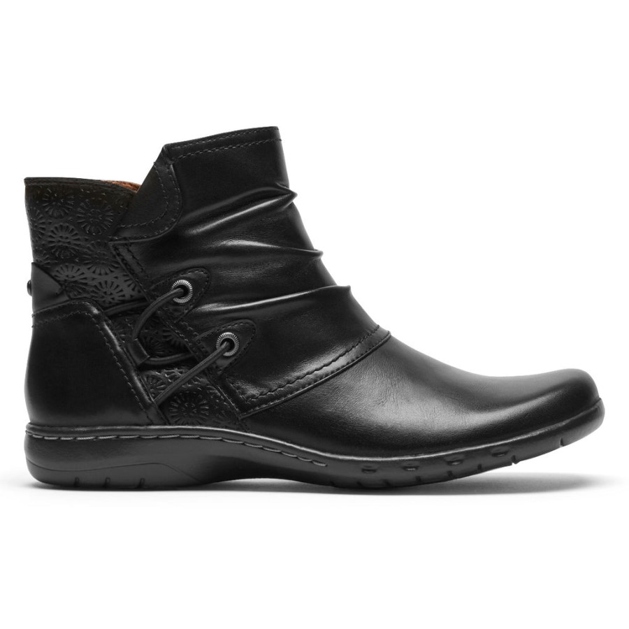 Rockport Women's Penfield Ruched Boot Black Leather