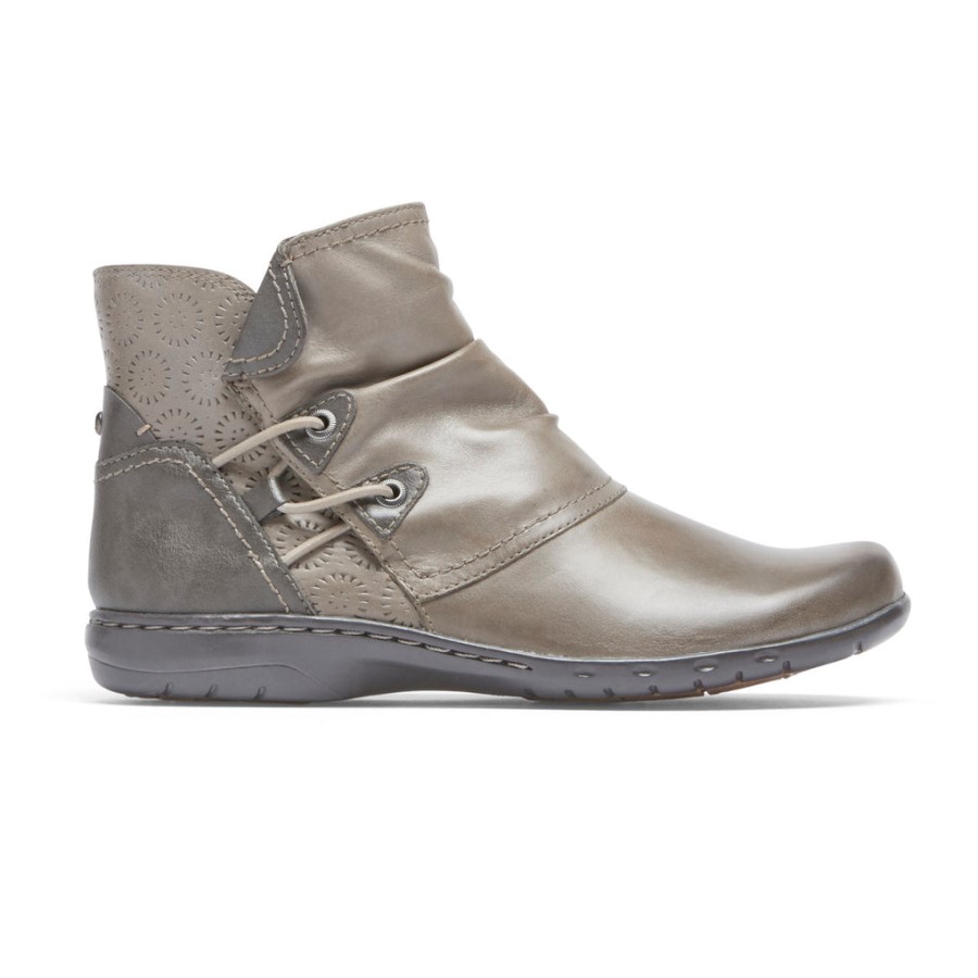 Rockport Women's Penfield Ruched Bootie Taupe Grey