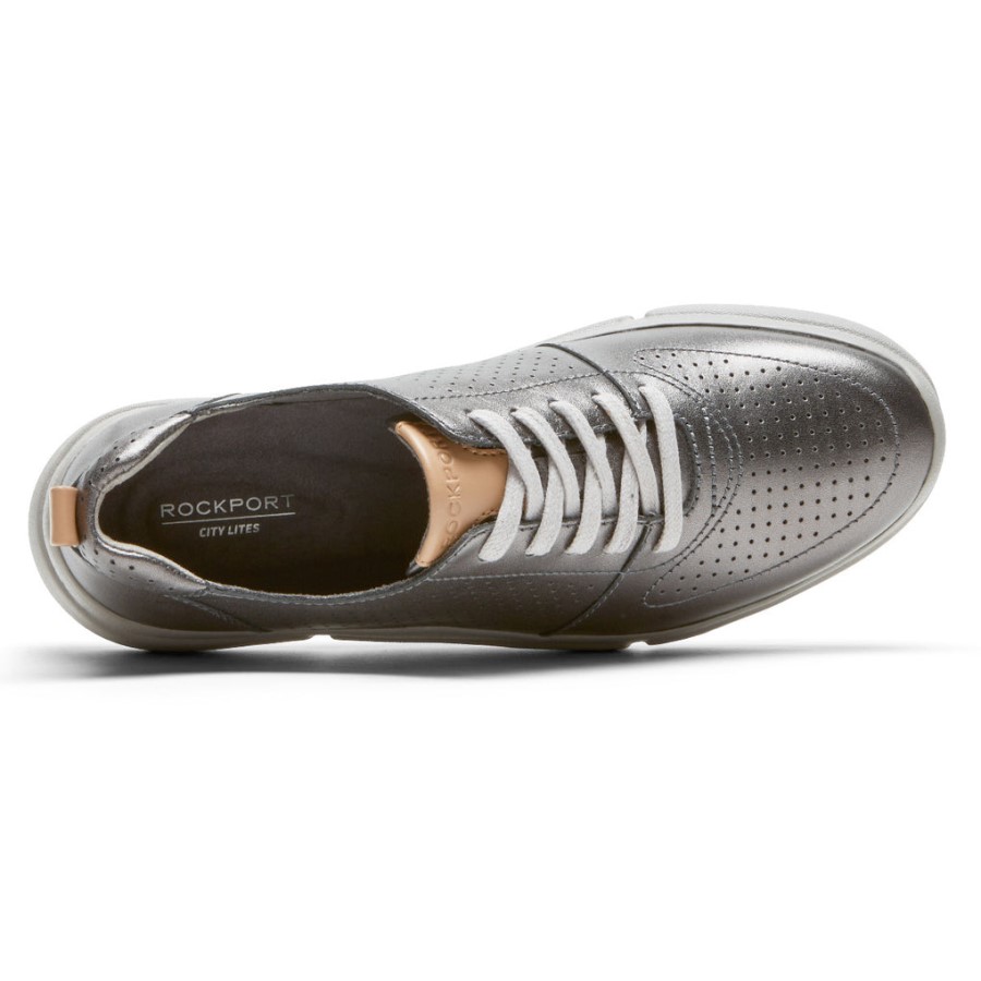 Rockport Women's R-Evolution Washable Lace-Up Sneaker Pewter Washable