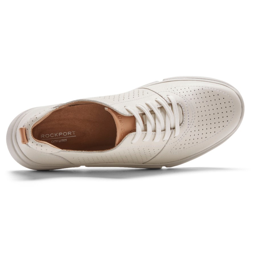 Rockport Women's R-Evolution Washable Lace-Up Sneaker White Washable
