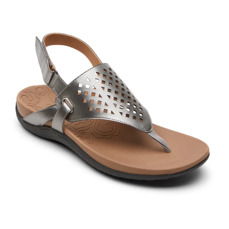 Rockport Women's Ridge Thong Sandal Pewter