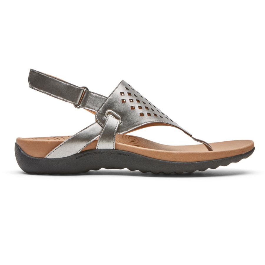 Rockport Women's Ridge Thong Sandal Pewter