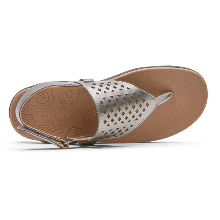Rockport Women's Ridge Thong Sandal Pewter
