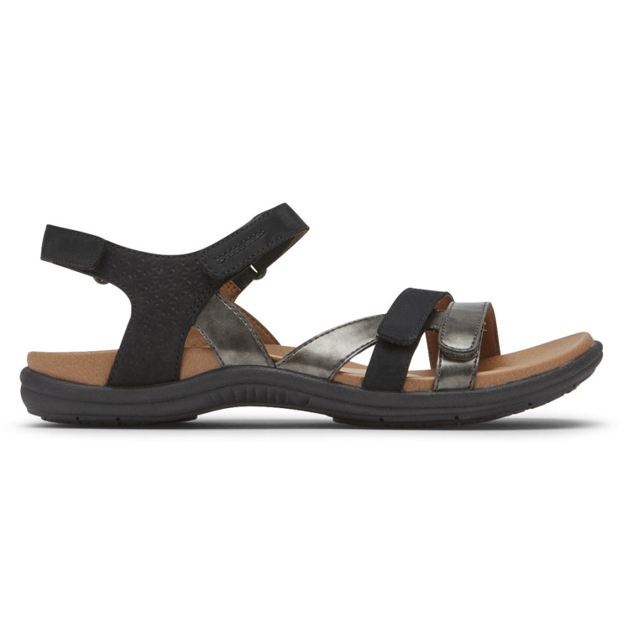 Rockport Women's Rubey 3-Strap Sandal Black