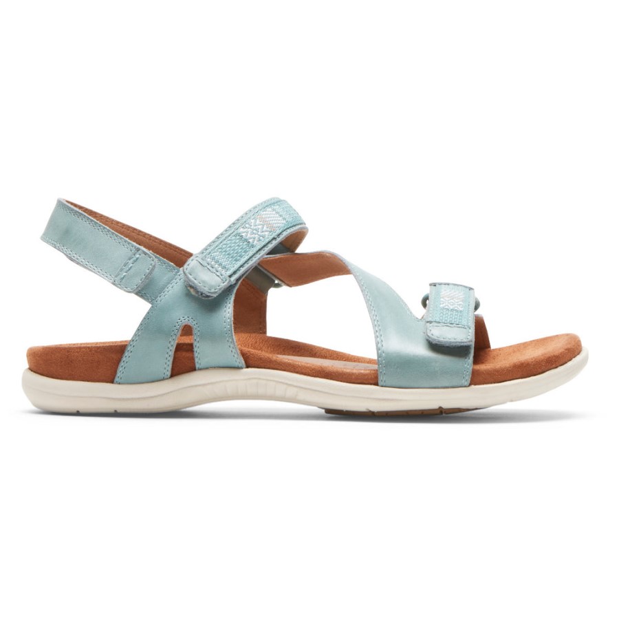 Rockport Women's Rubey Asymmetrical Sandal Mineral Blue