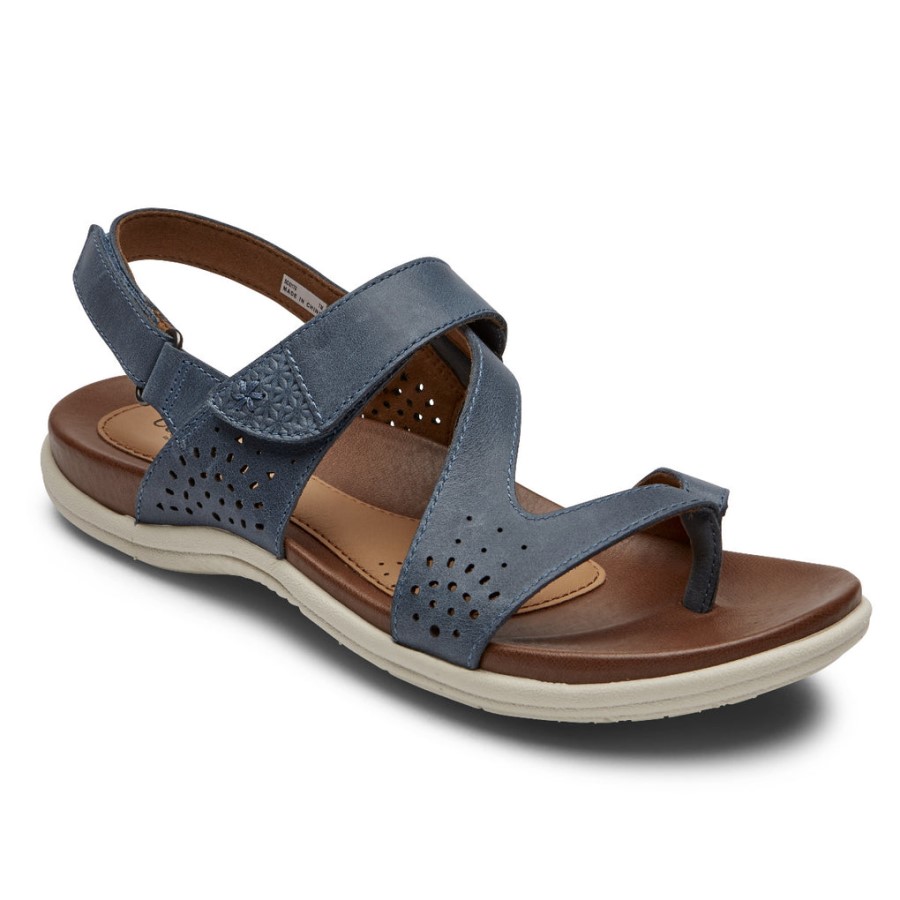 Rockport Women's Rubey Thong Sandal Blue