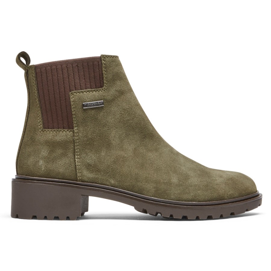Rockport Women's Ryleigh Chelsea Boot-Waterproof Dark Olive