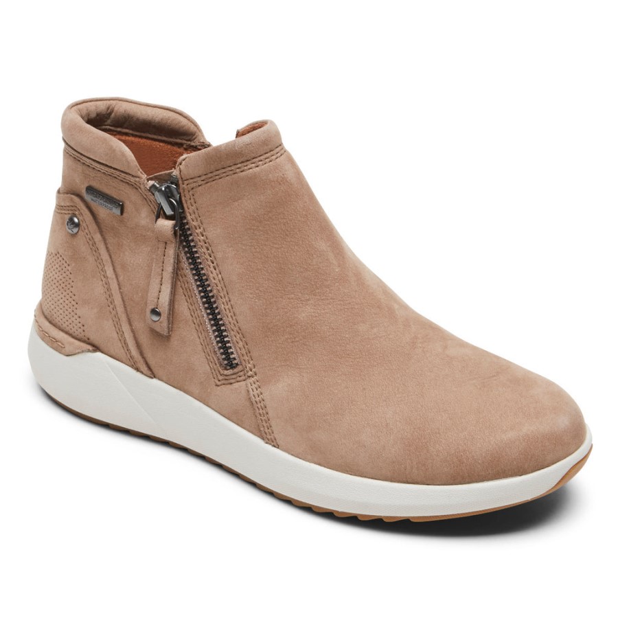 Rockport Women's Skylar Zip Boot-Waterproof Taupe