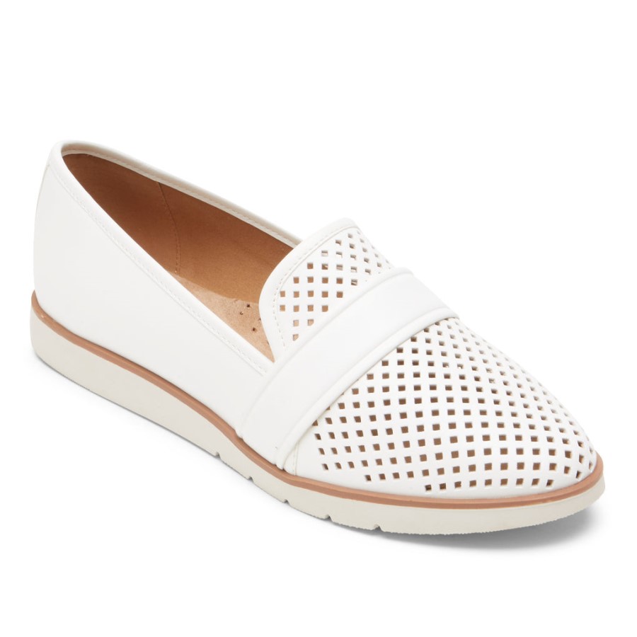 Rockport Women's Stacie Perforated Loafer White