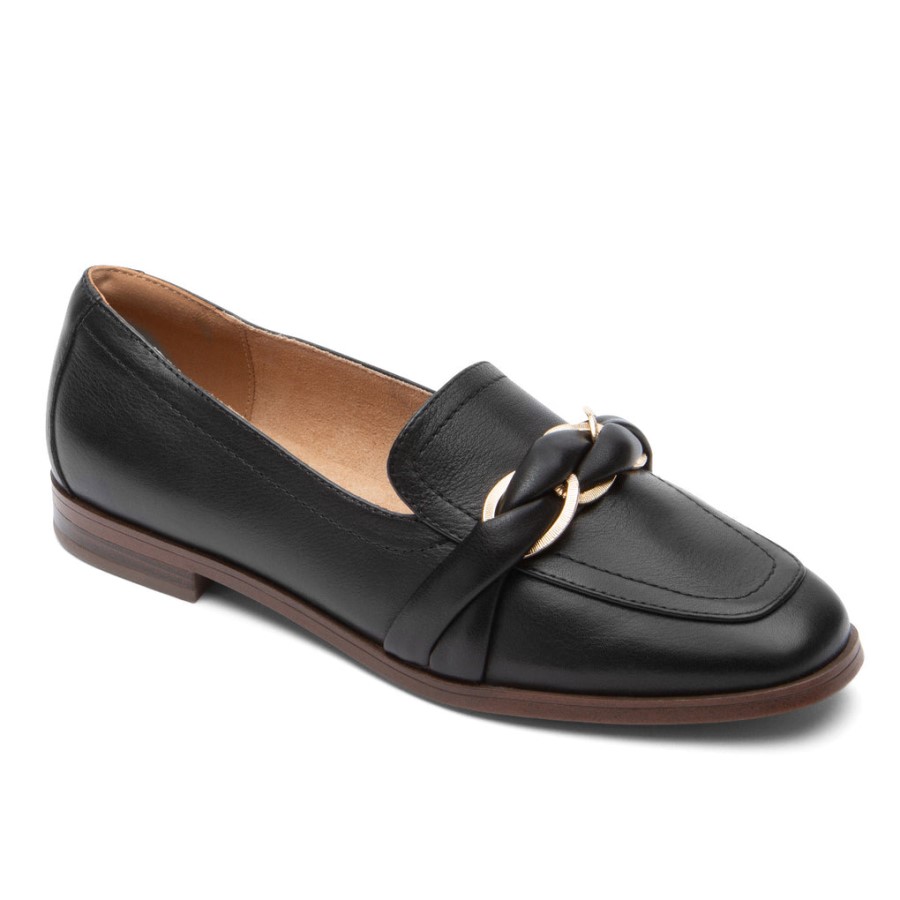 Rockport Women's Susana Woven Chain Loafer Black