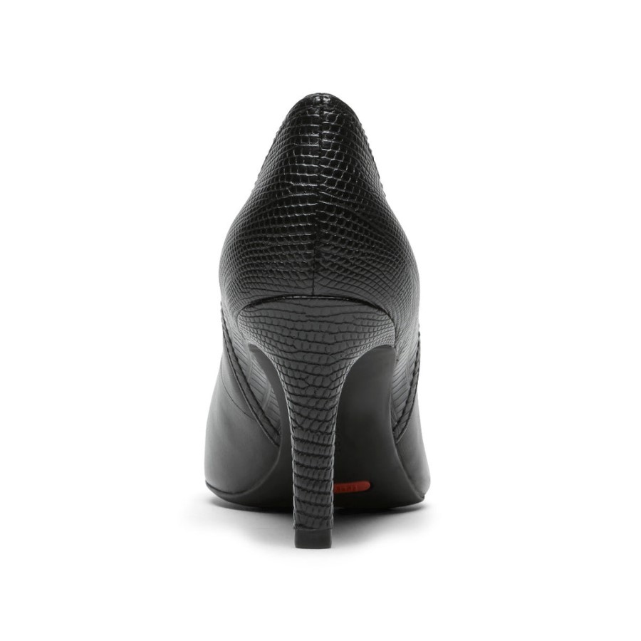 Rockport Women's Total Motion 75mm Pieced Heel Black Lizard