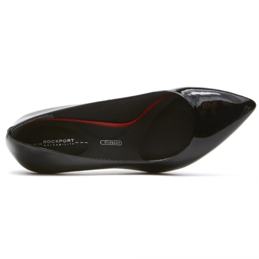 Rockport Women's Total Motion 75mm Pointed Toe Heel Black Patent