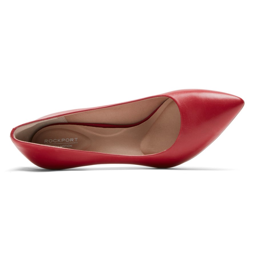 Rockport Women's Total Motion 75mm Pointed Toe Heel Scarlet Lthr
