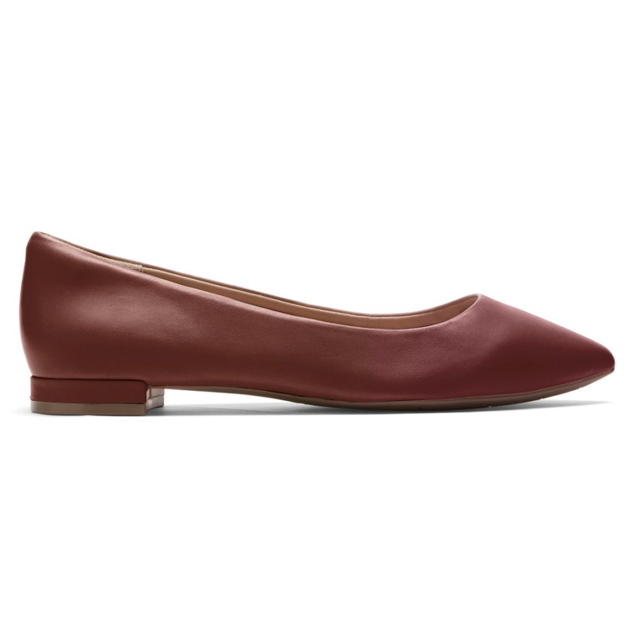 Rockport Women's Total Motion Adelyn Ballet Flat Tawny Port Leather