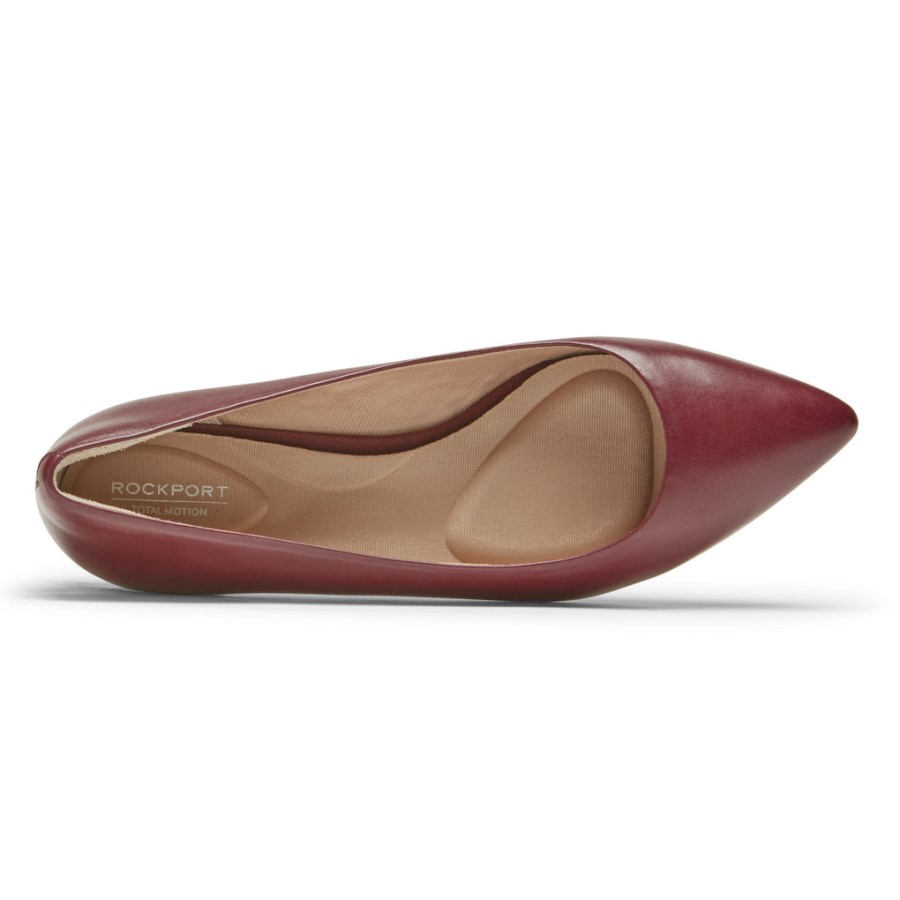 Rockport Women's Total Motion Adelyn Ballet Flat Tawny Port Leather