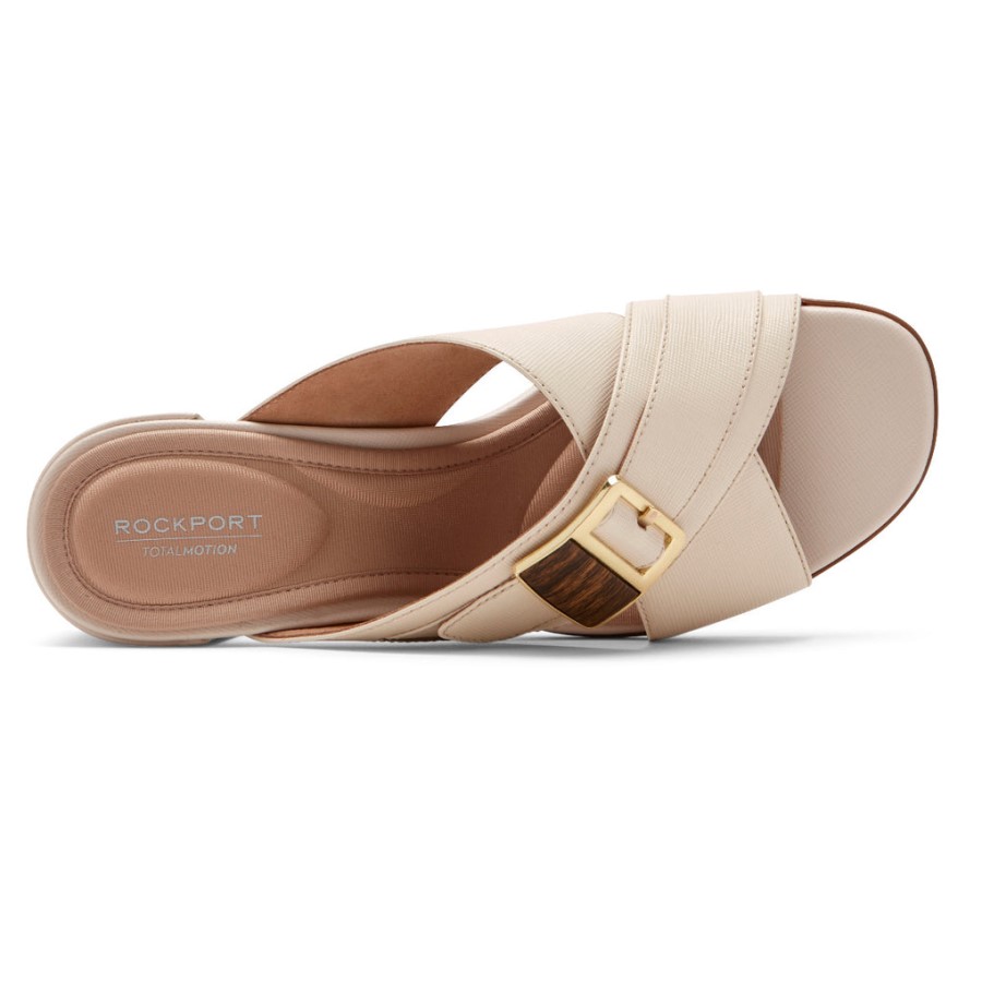 Rockport Women's Total Motion Alaina Buckle Slide Vanilla