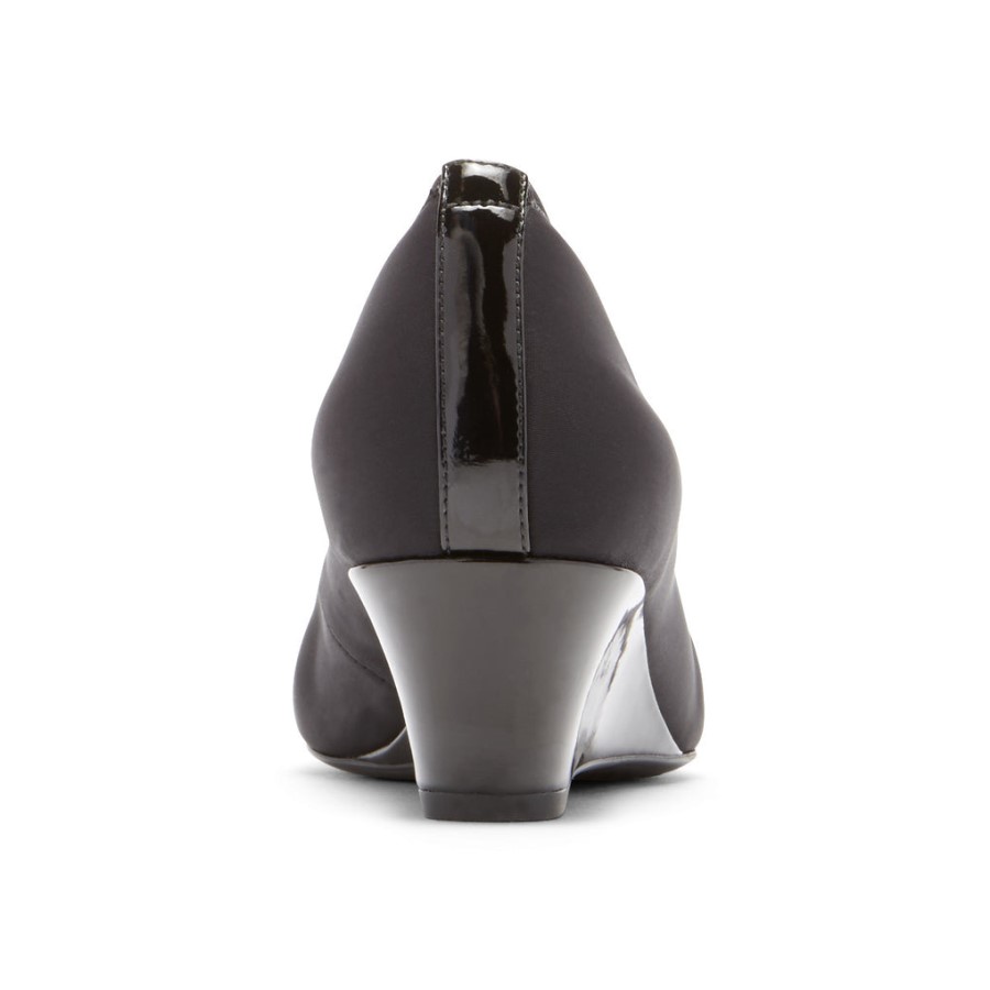 Rockport Women's Total Motion Cerelia Gore Wedge Black Lycra