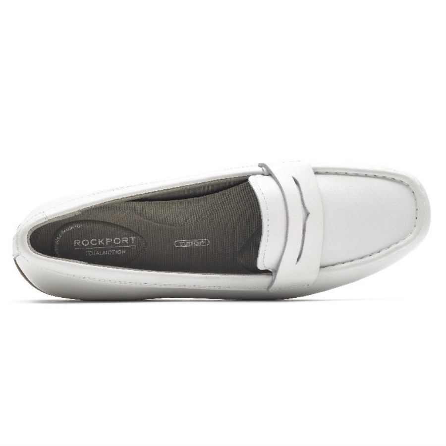 Rockport Women's Total Motion Driver Penny Loafer White