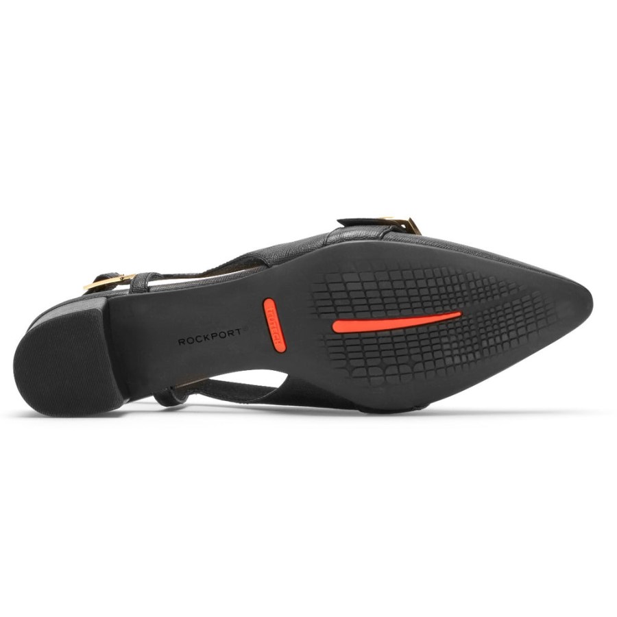 Rockport Women's Total Motion Gracie Buckle Heel Black