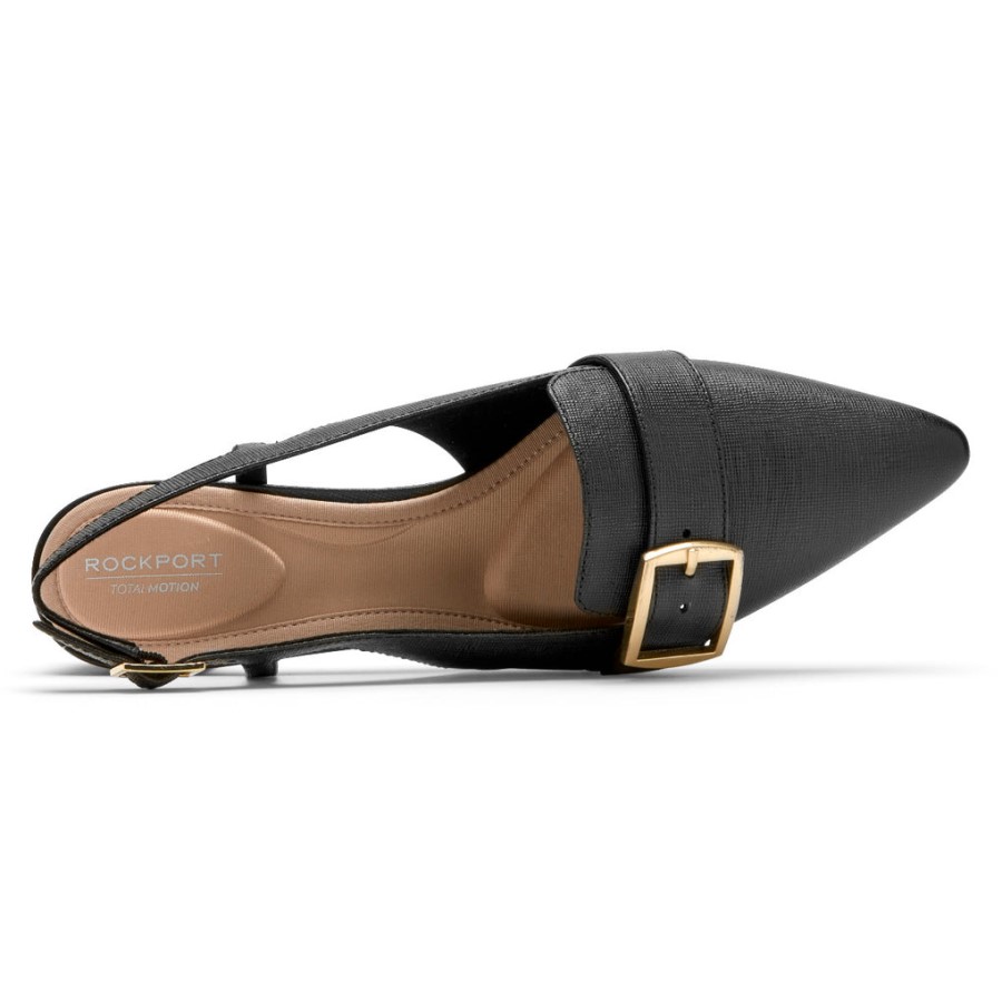 Rockport Women's Total Motion Gracie Buckle Heel Black