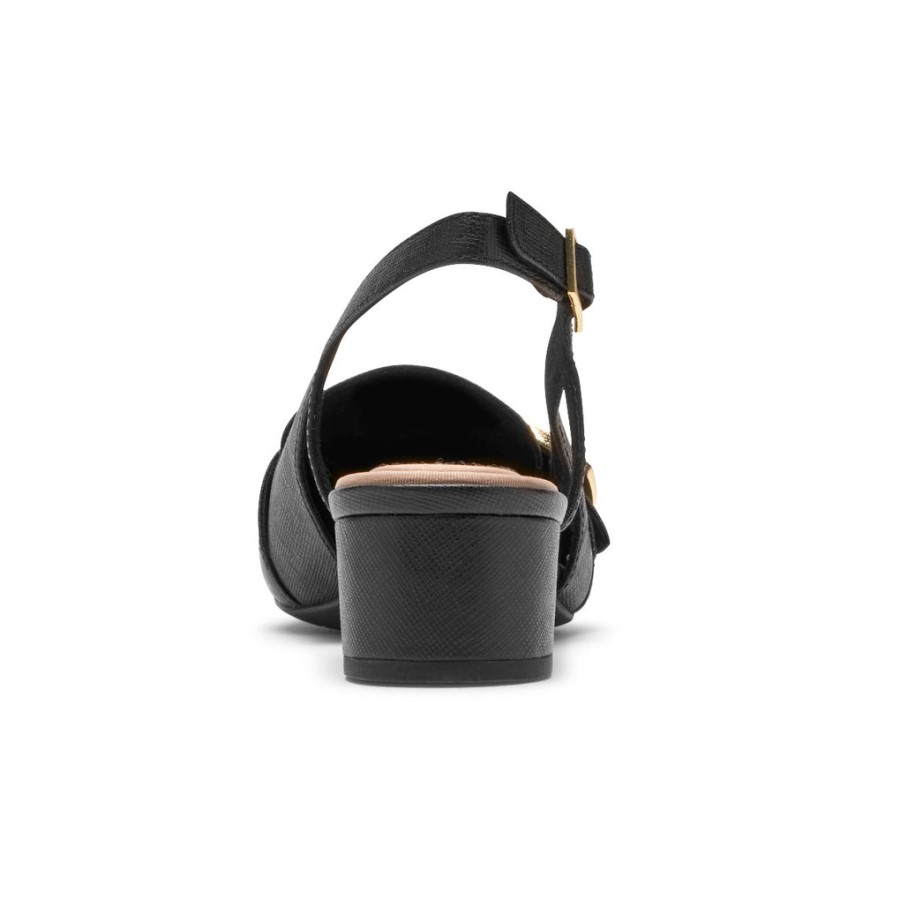 Rockport Women's Total Motion Gracie Buckle Heel Black