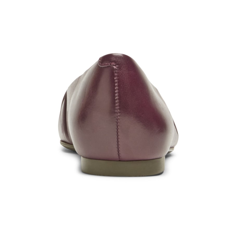 Rockport Women's Total Motion Laylani Gathered Flat Tawny Port