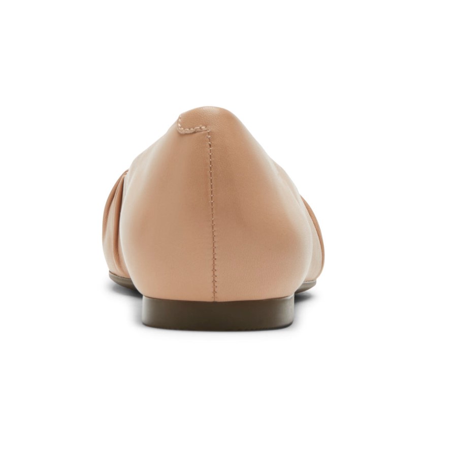 Rockport Women's Total Motion Laylani Gathered Flat Wafer Tan