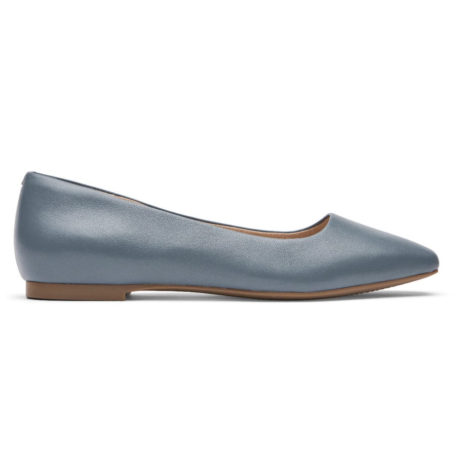Rockport Women's Total Motion Laylani Plain Ballet Flat Blue Slate