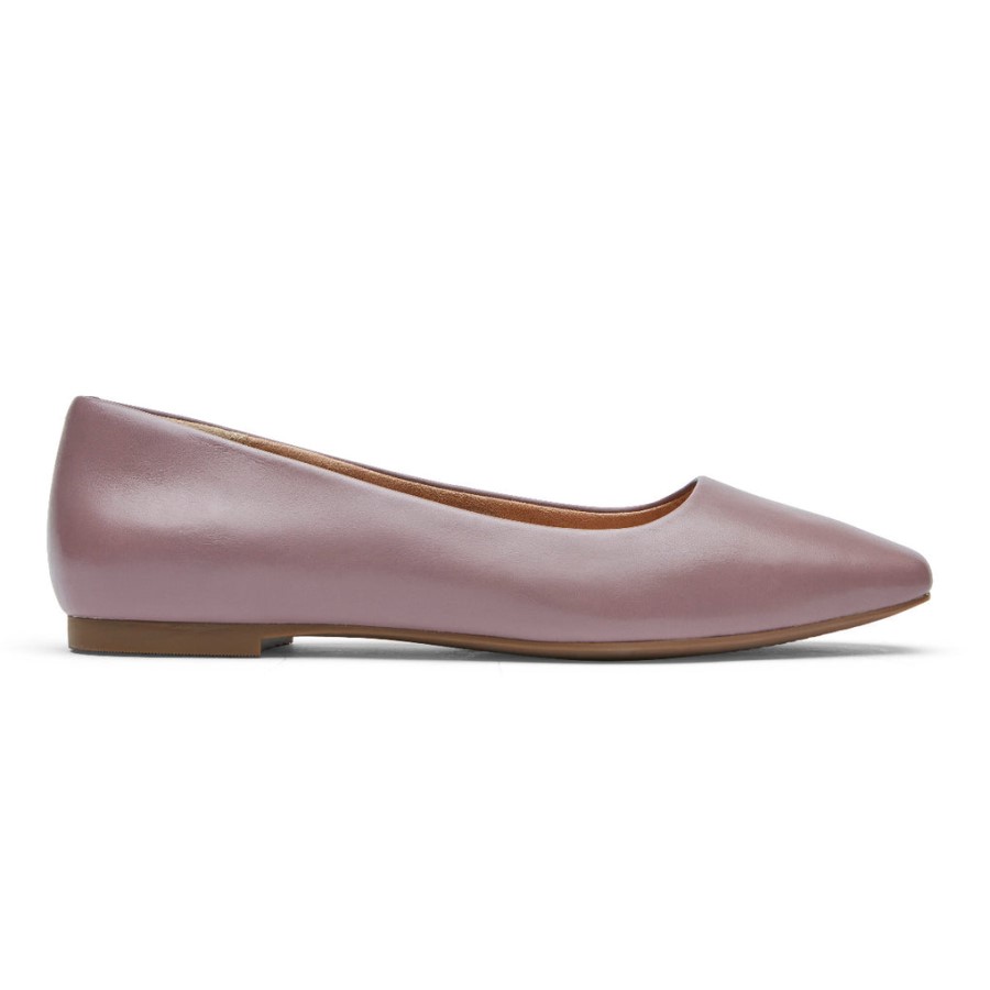 Rockport Women's Total Motion Laylani Plain Ballet Flat Elderberry