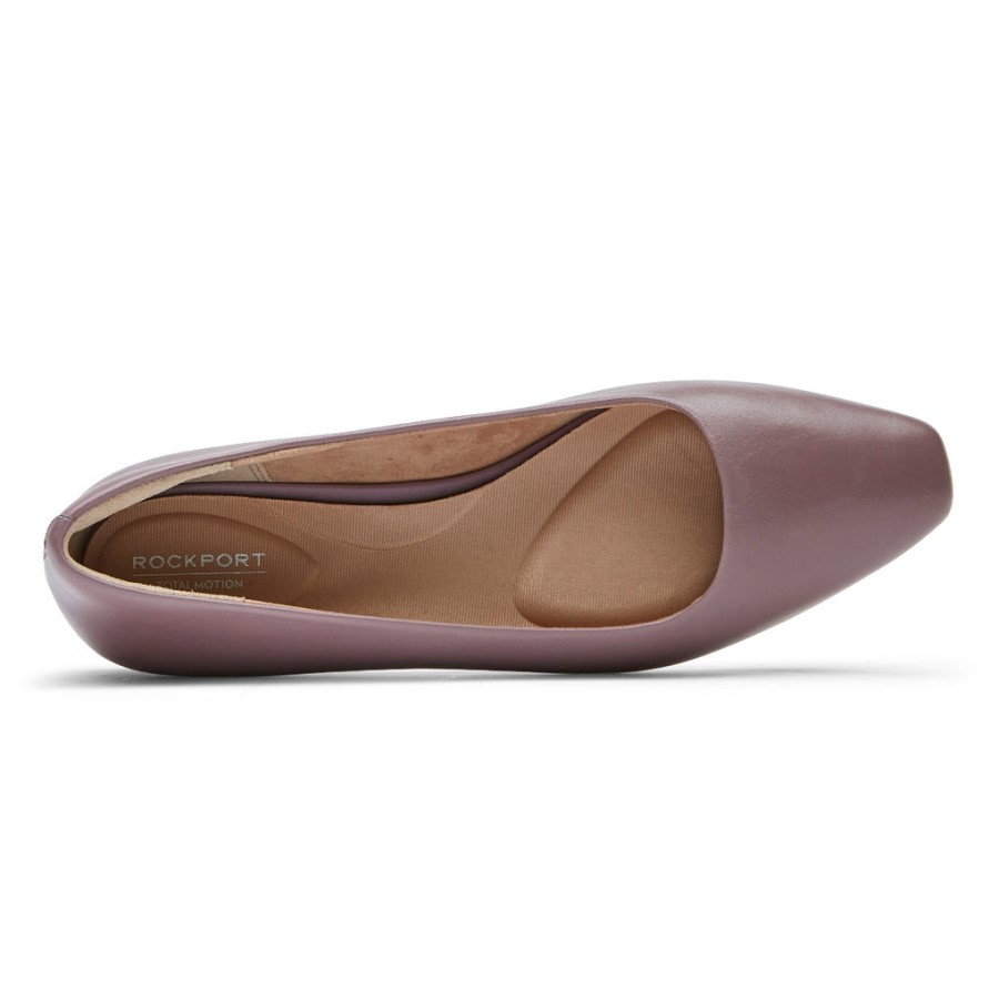 Rockport Women's Total Motion Laylani Plain Ballet Flat Elderberry