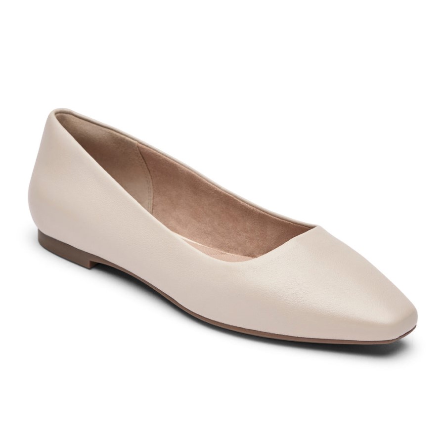 Rockport Women's Total Motion Laylani Plain Ballet Flat Vanilla