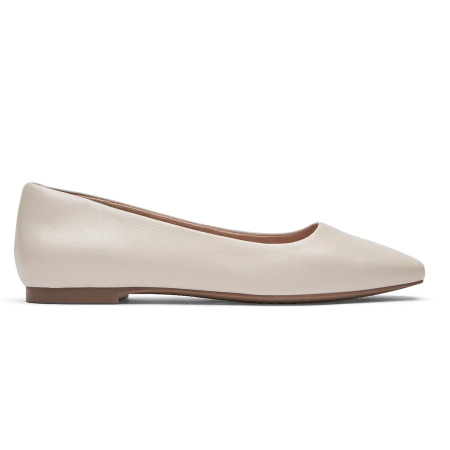 Rockport Women's Total Motion Laylani Plain Ballet Flat Vanilla
