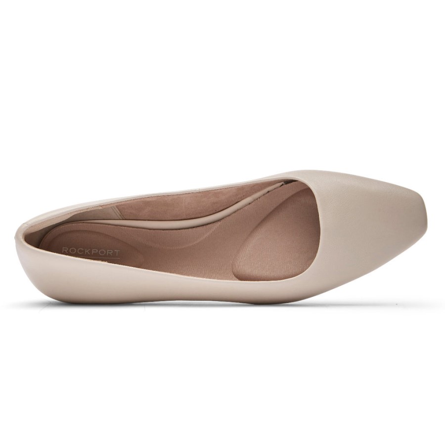 Rockport Women's Total Motion Laylani Plain Ballet Flat Vanilla