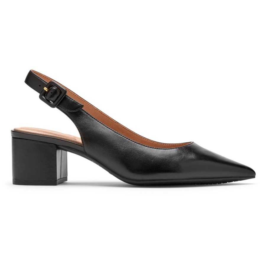Rockport Women's Total Motion Noelle Slingback Heel Black Leather