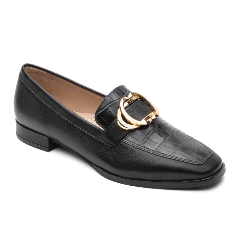 Rockport Women's Total Motion Santana Ring Loafer Black Lthr