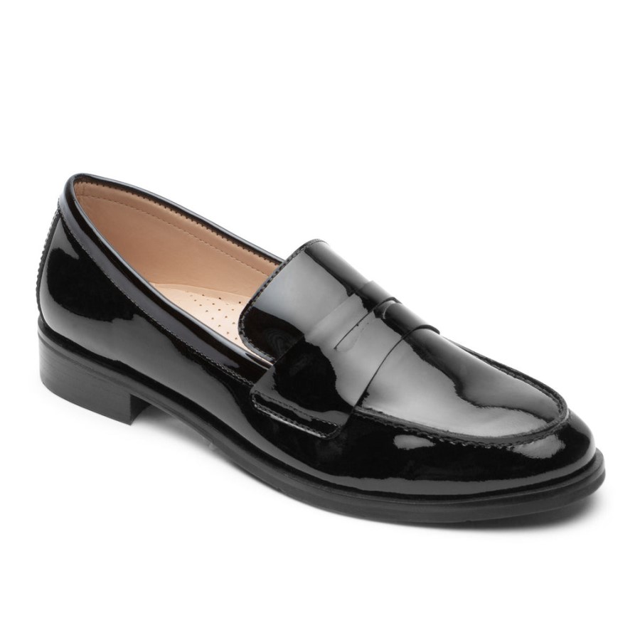 Rockport Women's Total Motion Sena Penny Loafer Black Patent