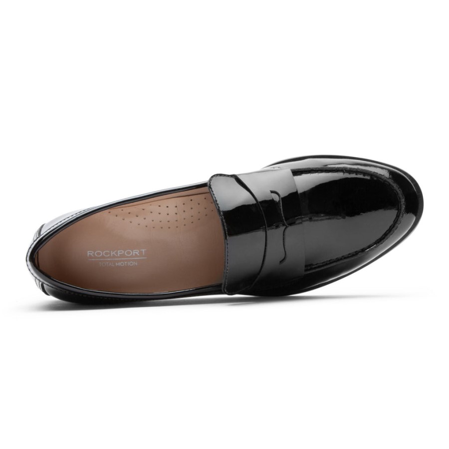 Rockport Women's Total Motion Sena Penny Loafer Black Patent