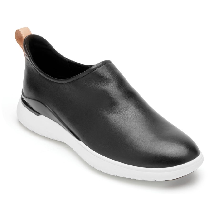 Rockport Women's Total Motion Sport High Slip-On Black Leather