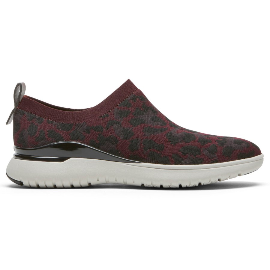 Rockport Women's Total Motion Sport High Slip-On Oxblood Leopard